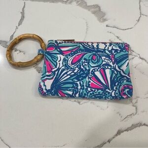 Lilly Pulitzer forTarget Bamboo Handle Clutch Wristlet Bag My Fans Pattern